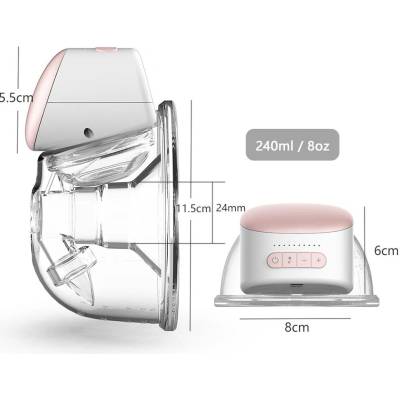 Elektrická růžová 240 ml s regulací síly sání