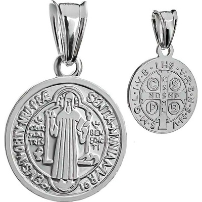 Argento Strieborný prívesok medaila sv. Benedikta 84409
