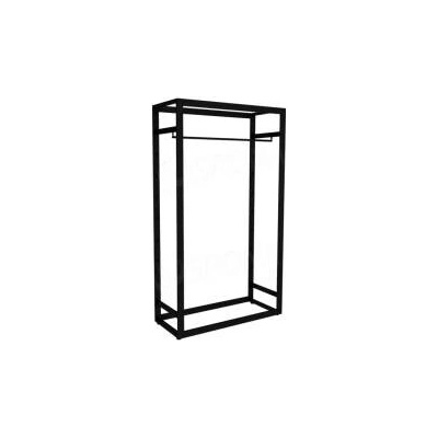 BIGSHOP Predajný, policový systém KIT 07, 1072 x 442 x 1850 x 182,5 mm, matná čierna