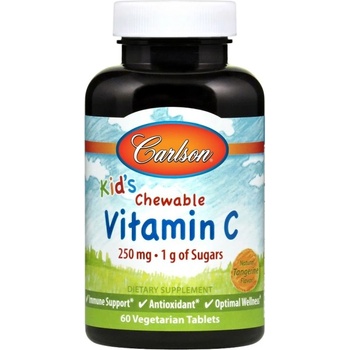 Carlson Labs Kid's Chewable Vitamin C 250 mg [60 Дъвчащи таблетки] Мандарина