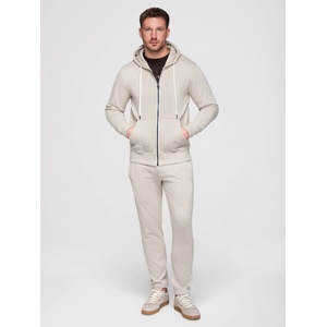 Ombre Clothing Мъжко спортно облекло: суитшърт с качулка и цип + панталони с прави крачола - бежаво V1 Z23 Ombre Clothing Ombre Clothing | Siv | МЪЖЕ | M