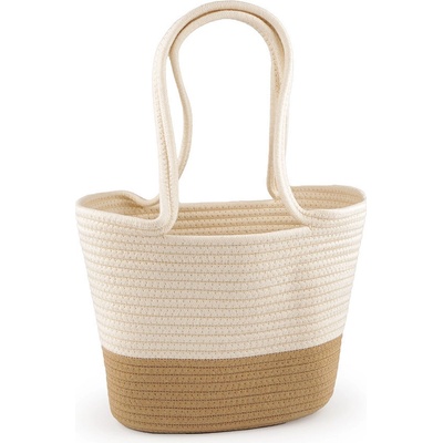 Prima-obchod Bavlněná kabelka 38x24 cm 3 krémová světlá