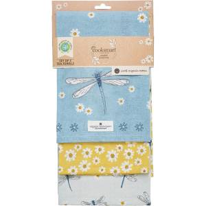 Cooksmart ® Кърпи за чай от органичен памук в комплект от 3 броя 45x65 cm English Meadow - Cooksmart ® (2126)