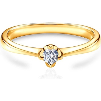 Savicki Zásnubný prsteň žlté zlato diamant PI Z D 00059