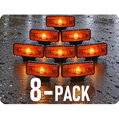 KAMAR Bočné obrysové LED svetlo, 0,5W, 2xLED, 12/24V, IP67, oranžové, 8-PACK! L1035-B]