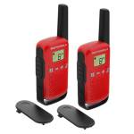 Motorola Комплект радиостанции Motorola T42, 2 броя, Обхват до 4 км, 16 канала, Червени (T42 Red) Радиостанции