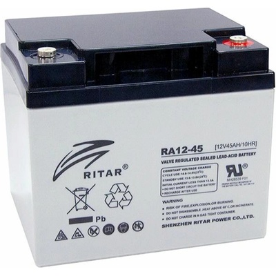 Ritar power Оловна Батерия (RA12-45) AGM 12V - 45 Ah - 198 - 166- 169mm терминал F11(M6) (RITAR-RA12-45)