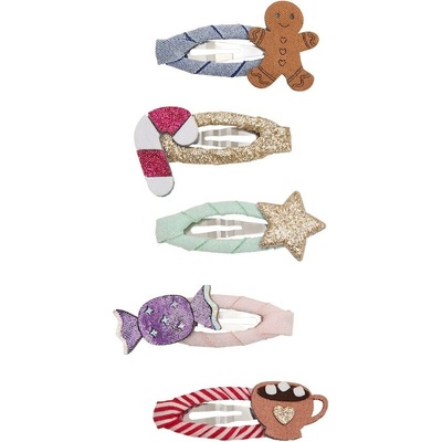 MIMI & LULA Vianočné sponky do vlasov Xmas Food clips set 5 ks