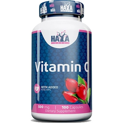 Haya Labs Vitamin C with Rose Hips, 500 mg, 100 капсули, Haya Labs