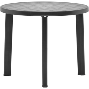 vidaXL Градинска маса, антрацит, 89 см, пластмаса (48807)