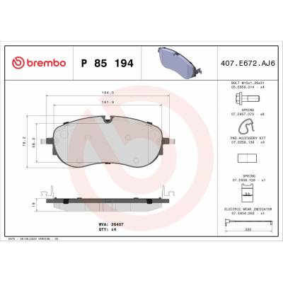 BREMBO Brzdové doštičky P 85 194