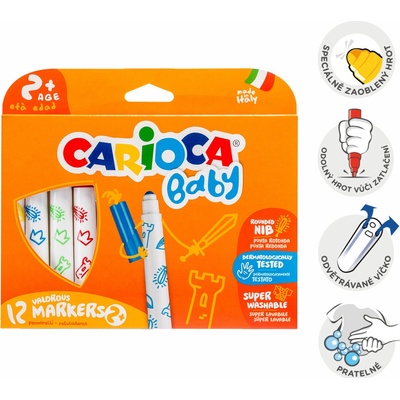 Fixy CARIOCA dětské Baby 2+, 12 ks – Zbozi.Blesk.cz