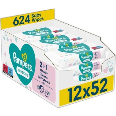 Pampers Мокри кърпички Pampers Sensitive - 12x52 броя