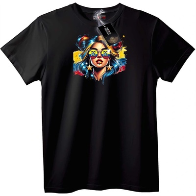 NOONEBRAND Тениска Жива звездна жена - 6XL, Black