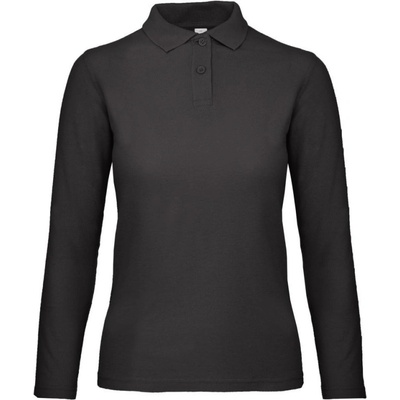 B&C Polokošile B&C ID.001 LSL piqué dlouhý rukáv dámská COT 010I1300200 Černá