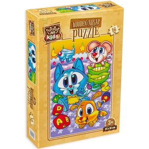 Art Puzzle Дървен пъзел Art Puzzle от 16 части - Сладки животинки (5859) - baby