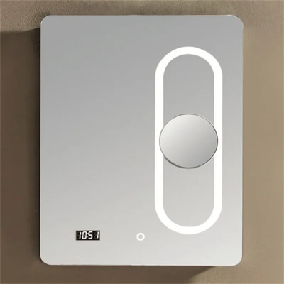 Inter Ceramic Лед огледало за баня Лори 60x80 см, с часовник