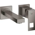 GROHE Eurocube - Скрита смесителна батерия за умивалник, монтаж с 2 отвора, матирана повърхност Hard Graphite 19895AL0 (19895AL0)