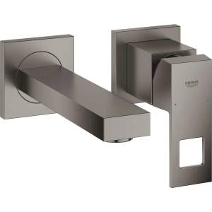 GROHE Eurocube - Скрита смесителна батерия за умивалник, монтаж с 2 отвора, матирана повърхност Hard Graphite 19895AL0 (19895AL0)