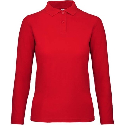B&C ID001 LSL Dámská polokošile s dlouhým rukávem red