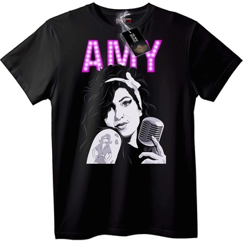 NOONEBRAND Тениска с Amy Winehouse Музика - 2XL, White