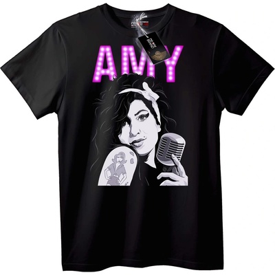 NOONEBRAND Тениска с Amy Winehouse Музика - 2XL, White