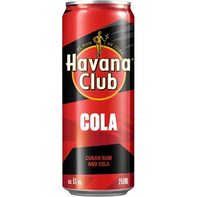 Rum Havana Club&Cola 5% plech 5% 0,25 l (holá láhev)