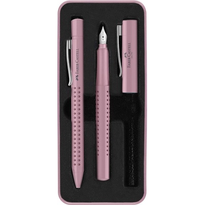 Faber Castell 201528 Grip dárková sada plnícího a kuličkového pera růžová 3 ks