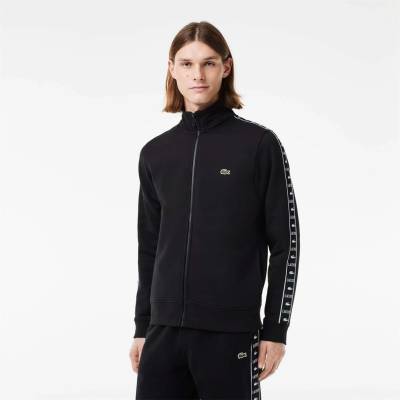 Lacoste Блуза Lacoste Logo Stripe Zip-Up Sweatshirt - Black