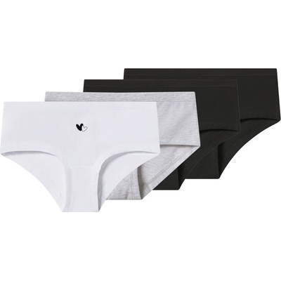 esmara dívčí kalhotky s BIO bavlnou Hipster 4 kusy černá/šedá/bílá – Sleviste.cz