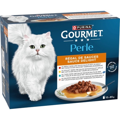 Gourmet Perle Gravy delight 24 x hovädzie kura tuniak losos 85 g