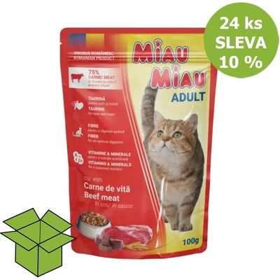 Miau Miau Adult Beef 24 x 100 g