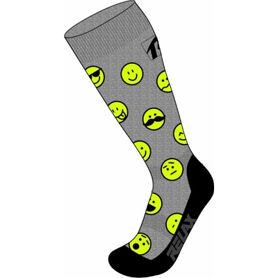 Relax Happy Grey Neon Yellow ponožky