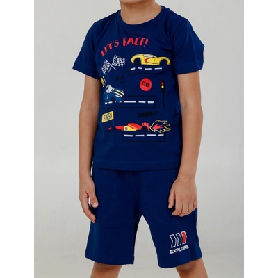Winkiki kids Wear chlapecké tričko Let's Race navy