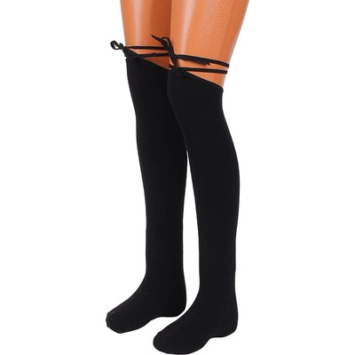 Дълги чорапи в черно с връзки