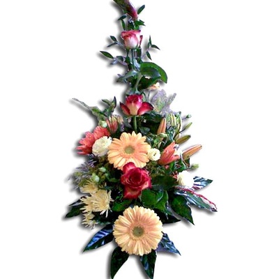 Ikebana s gerberami, stredná (11 kvetov)