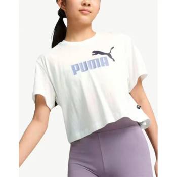 PUMA Logo Cropped Tee White