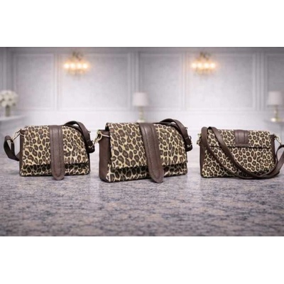 Max Original Leather Dámska kožená kabelka leopard 6