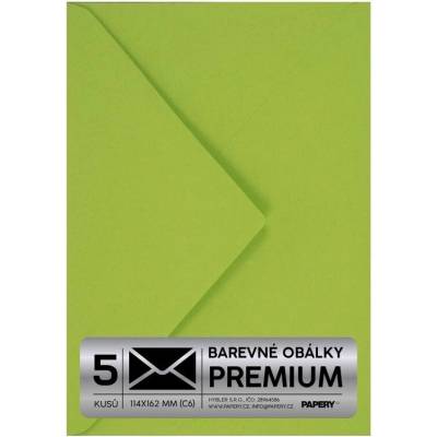 Obálka PREMIUM 5 KS (C6) 114x162 mm Limetková