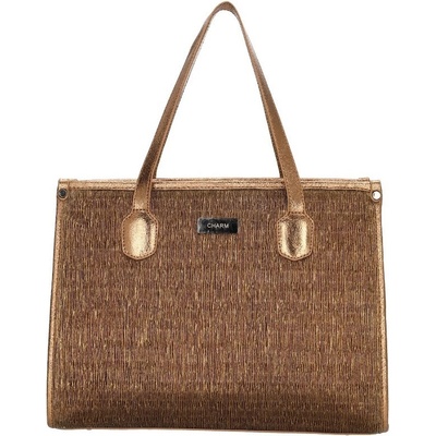 luxusná kožená kabelka cez rameno "Prestige" Hnedá