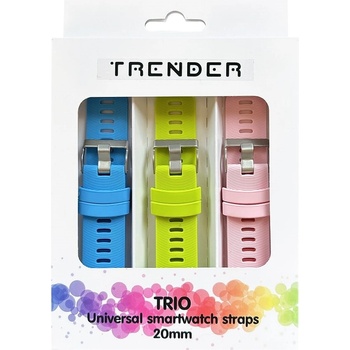 Trender Каишки Trender - Trio Bundle, 20 mm, 3 броя, розова/синя/зелена (TR-TRIO26)