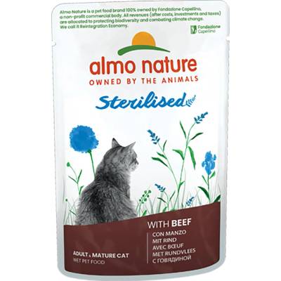 Almo Nature Sterilised hovězí 6 x 70 g