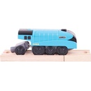 Bigjigs Elektrická lokomotiva Mallard modrá