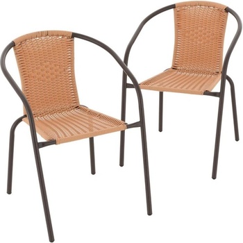 Crossheim C25008 Set 2 ks židle PE rattan, hnědý