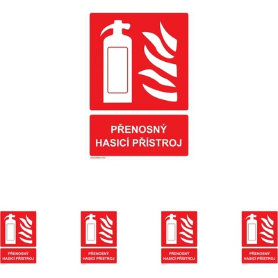 Walteco Přenosný hasicí přístroj (včetně textu) 148x210mm, formát A5, samolepka Množství: 5 ks , 20060BP1