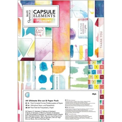 DOCRAFTS Sada papírů krabiček pergamenů 48ks Elements Pigment