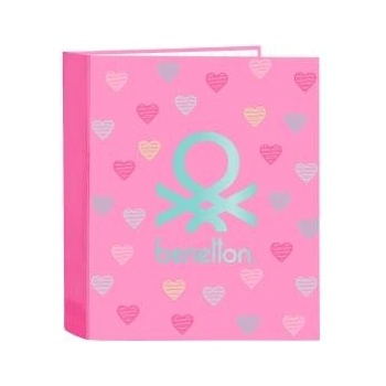 Benetton Папка с пръстени Benetton Heart Розов A4 27 x 33 x 6 cm