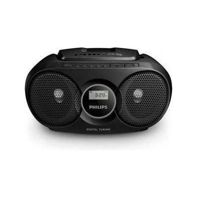 Philips CD радиокасетофон, FM/MW стерео тунер, 2 x 1 W RMS, черен, захранване от мрежата или батерии/AZ215B
