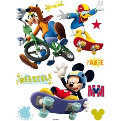 DECOFUN Maxi nálepka na stenu Mickey Mouse freestyle 85x65 cm