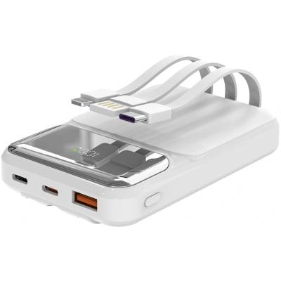 S-Link P104 Power Bank 10000 mAh бял с вграден кабел (P104-WHITE)